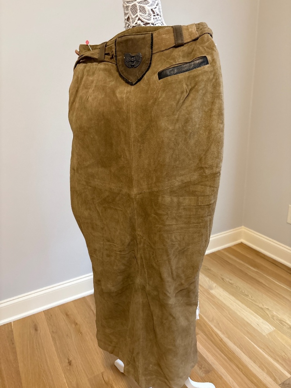 Natural Life Lambskin Leather Straight Skirt